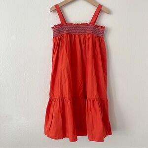 Jacadi Paris Orange Blue White Smocked Dress